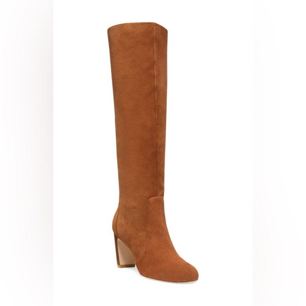 NWT NIB Dolce Vita Coop Tall Suede Boots Dark Saddle Brown Size 8 - Picture 4 of 14